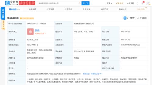 利揚(yáng)芯片在海南成立信息科技公司 注冊資本100萬元布局信息系統(tǒng)集成服務(wù)